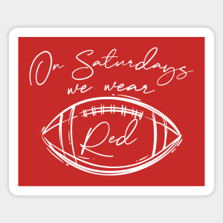 On Saturdays We Wear Red // Vintage School Spirit // Go Red Script Sticker